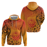 French Polynesia Manta Ray Tattoo Zip Hoodie Tahiti Hahalua Tiare Maori Gradient Style LT14 - Polynesian Pride