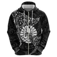 French Polynesia Manta Ray Tattoo Hoodie Tahiti Hahalua Turtle Shark Black Color LT14 - Polynesian Pride