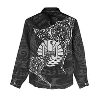 French Polynesia Manta Ray Tattoo Women Casual Shirt Tahiti Hahalua Turtle Shark Black Color LT14 - Polynesian Pride