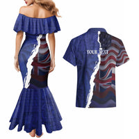 Personalized Hawaii Statehood Day Couples Matching Mermaid Dress and Hawaiian Shirt 66th Anniversary - Polynesian Pride