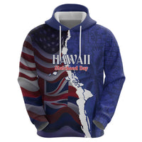 Personalized Hawaii Statehood Day Zip Hoodie 66th Anniversary - Polynesian Pride