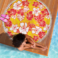 Yellow Hawaii Hibiscus Beach Blanket Tropical Flowers Seamless Pattern LT14 - Polynesian Pride