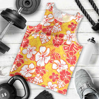 Yellow Hawaii Hibiscus Men Tank Top Tropical Flowers Seamless Pattern LT14 - Polynesian Pride