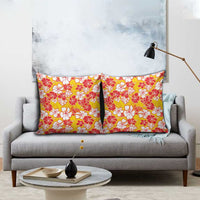 Yellow Hawaii Hibiscus Pillow Cover Tropical Flowers Seamless Pattern LT14 - Polynesian Pride