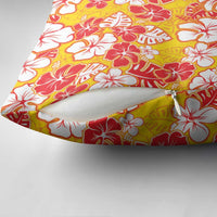 Yellow Hawaii Hibiscus Pillow Cover Tropical Flowers Seamless Pattern LT14 - Polynesian Pride