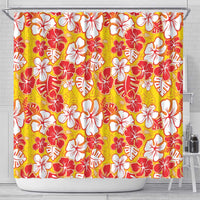 Yellow Hawaii Hibiscus Shower Curtain Tropical Flowers Seamless Pattern LT14 - Polynesian Pride