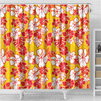 Yellow Hawaii Hibiscus Shower Curtain Tropical Flowers Seamless Pattern LT14 - Polynesian Pride