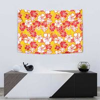 Yellow Hawaii Hibiscus Tapestry Tropical Flowers Seamless Pattern - Polynesian Pride