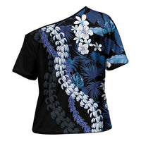 Polu Aloha Hawaii Lei Cross Shoulder Shirt Tropical Flowers Elegant Vibe - Polynesian Pride