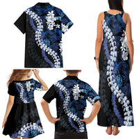 Polu Aloha Hawaii Lei Family Matching Tank Maxi Dress and Hawaiian Shirt Tropical Flowers Elegant Vibe - Polynesian Pride