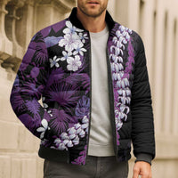 Poni Aloha Hawaii Lei Bomber Puffer Jacket Tropical Flowers Elegant Vibe - Polynesian Pride