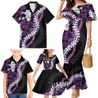 Poni Aloha Hawaii Lei Family Matching Mermaid Dress and Hawaiian Shirt Tropical Flowers Elegant Vibe - Polynesian Pride
