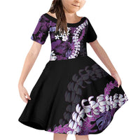 Poni Aloha Hawaii Lei Family Matching Off Shoulder Short Dress and Hawaiian Shirt Tropical Flowers Elegant Vibe - Polynesian Pride