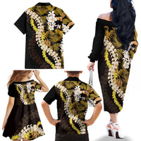 Kula Aloha Hawaii Lei Family Matching Off The Shoulder Long Sleeve Dress and Hawaiian Shirt Tropical Flowers Elegant Vibe LT14 - Polynesian Pride