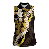 Kula Aloha Hawaii Lei Women Sleeveless Polo Shirt Tropical Flowers Elegant Vibe - Polynesian Pride