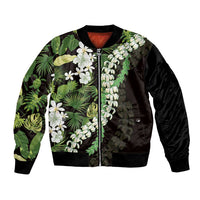 Omaomao Aloha Hawaii Lei Bomber Jacket Tropical Flowers Elegant Vibe - Polynesian Pride