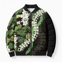 Omaomao Aloha Hawaii Lei Bomber Puffer Jacket Tropical Flowers Elegant Vibe - Polynesian Pride