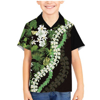 Omaomao Aloha Hawaii Lei Family Matching Mermaid Dress and Hawaiian Shirt Tropical Flowers Elegant Vibe - Polynesian Pride