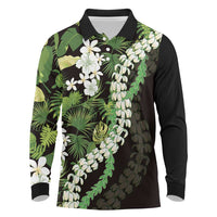 Omaomao Aloha Hawaii Lei Long Sleeve Polo Shirt Tropical Flowers Elegant Vibe - Polynesian Pride