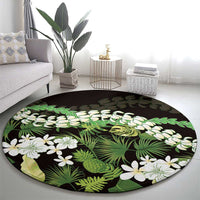 Omaomao Aloha Hawaii Lei Round Carpet Tropical Flowers Elegant Vibe - Polynesian Pride