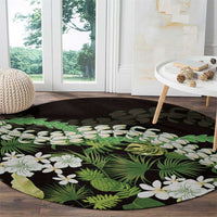 Omaomao Aloha Hawaii Lei Round Carpet Tropical Flowers Elegant Vibe - Polynesian Pride