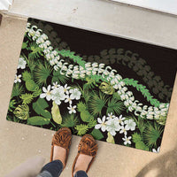 Omaomao Aloha Hawaii Lei Rubber Doormat Tropical Flowers Elegant Vibe - Polynesian Pride