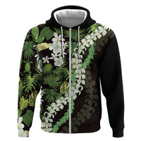 Omaomao Aloha Hawaii Lei Zip Hoodie Tropical Flowers Elegant Vibe - Polynesian Pride