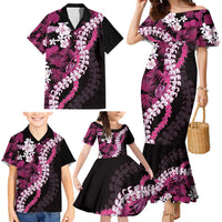 Akala Aloha Hawaii Lei Family Matching Mermaid Dress and Hawaiian Shirt Tropical Flowers Elegant Vibe - Polynesian Pride