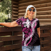 Akala Aloha Hawaii Lei Women Polo Shirt Tropical Flowers Elegant Vibe - Polynesian Pride