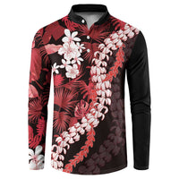Ulaula Aloha Hawaii Lei Button Sweatshirt Tropical Flowers Elegant Vibe - Polynesian Pride