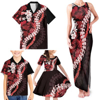 Ulaula Aloha Hawaii Lei Family Matching Tank Maxi Dress and Hawaiian Shirt Tropical Flowers Elegant Vibe - Polynesian Pride