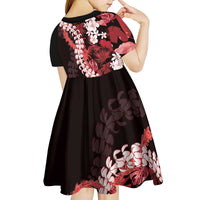 Ulaula Aloha Hawaii Lei Kid Short Sleeve Dress Tropical Flowers Elegant Vibe - Polynesian Pride