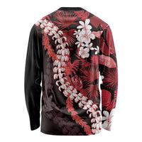 Ulaula Aloha Hawaii Lei Long Sleeve Shirt Tropical Flowers Elegant Vibe - Polynesian Pride
