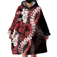 Ulaula Aloha Hawaii Lei Wearable Blanket Hoodie Tropical Flowers Elegant Vibe - Polynesian Pride
