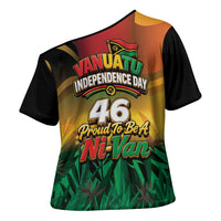Vanuatu Independence Day Cross Shoulder Shirt Chibi Boar Proud To Be A Ni-Van LT14 - Polynesian Pride