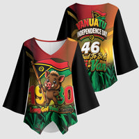 Vanuatu Independence Day Kimono Sleeve Blouse Chibi Boar Proud To Be A Ni-Van LT14 - Polynesian Pride