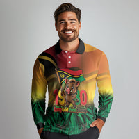 Vanuatu Independence Day Long Sleeve Polo Shirt Chibi Boar Proud To Be A Ni-Van LT14 - Polynesian Pride