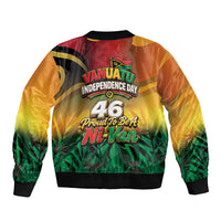 Vanuatu Independence Day Sleeve Zip Bomber Jacket Chibi Boar Proud To Be A Ni-Van LT14 - Polynesian Pride