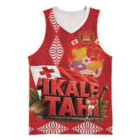 Tonga Rugby Custom Basketball Jersey 2026 Go Ikale Tahi Ngatu Pattern LT14 Unisex Red - Polynesian Pride