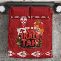 Tonga Rugby Custom Bedding Set 2026 Go Ikale Tahi Ngatu Pattern LT14 Red - Polynesian Pride