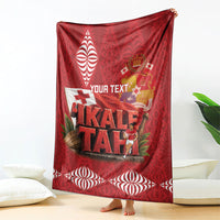 Tonga Rugby Custom Blanket 2026 Go Ikale Tahi Ngatu Pattern LT14 - Polynesian Pride
