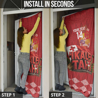 Tonga Rugby Custom Door Cover 2026 Go Ikale Tahi Ngatu Pattern LT14 - Polynesian Pride