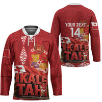 Tonga Rugby Custom Hockey Jersey 2026 Go Ikale Tahi Ngatu Pattern LT14 - Polynesian Pride