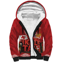 Tonga Rugby Custom Sherpa Hoodie 2026 Go Ikale Tahi Ngatu Pattern LT14 Unisex Red - Polynesian Pride