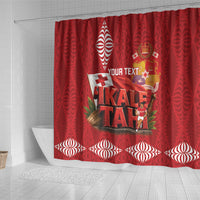 Tonga Rugby Custom Shower Curtain 2026 Go Ikale Tahi Ngatu Pattern LT14 - Polynesian Pride
