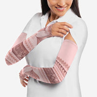 Pastel Pink Samoa Siapo Teuila Flowers Arm Sleeves - Polynesian Pride
