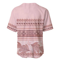 Pastel Pink Samoa Siapo Teuila Flowers Baseball Jersey LT14 - Polynesian Pride