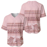 Pastel Pink Samoa Siapo Teuila Flowers Baseball Jersey LT14 - Polynesian Pride