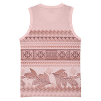 Pastel Pink Samoa Siapo Teuila Flowers Basketball Jersey - Polynesian Pride