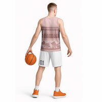 Pastel Pink Samoa Siapo Teuila Flowers Basketball Jersey - Polynesian Pride